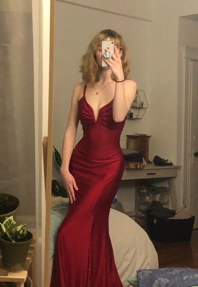 Spaghetti Straps Mermaid Long Prom Dress Main image