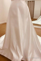 Spaghetti Straps Open Back A-Line Wedding Dress