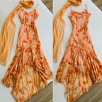 Spaghetti Straps Orange A-Line Dress Prom Dress