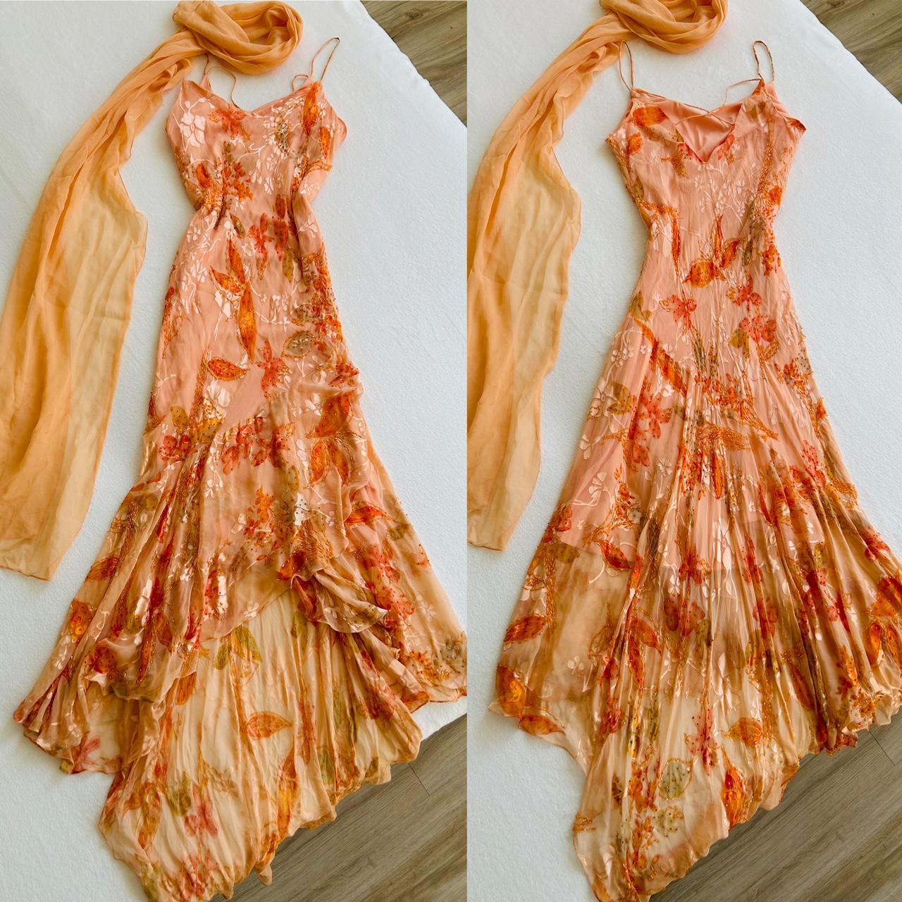 Spaghetti Straps Orange A-Line Dress Prom Dress