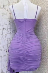 Spaghetti Straps Pleats Cute Homecoming Dress Mini Party Dress