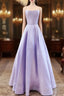 Spaghetti Straps Formal Prom Dress Satin Floor Length