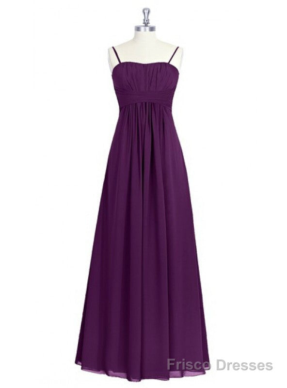 Spaghetti Straps Purple Chiffon Backless Bridesmaid Dress Main image