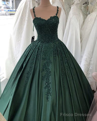 Spaghetti Straps Quinceanera Dresses Sweetheart Ball Gown Lace Beaded
