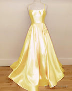 Spahetti Straps Ball Gown Prom Dresses With Pockets