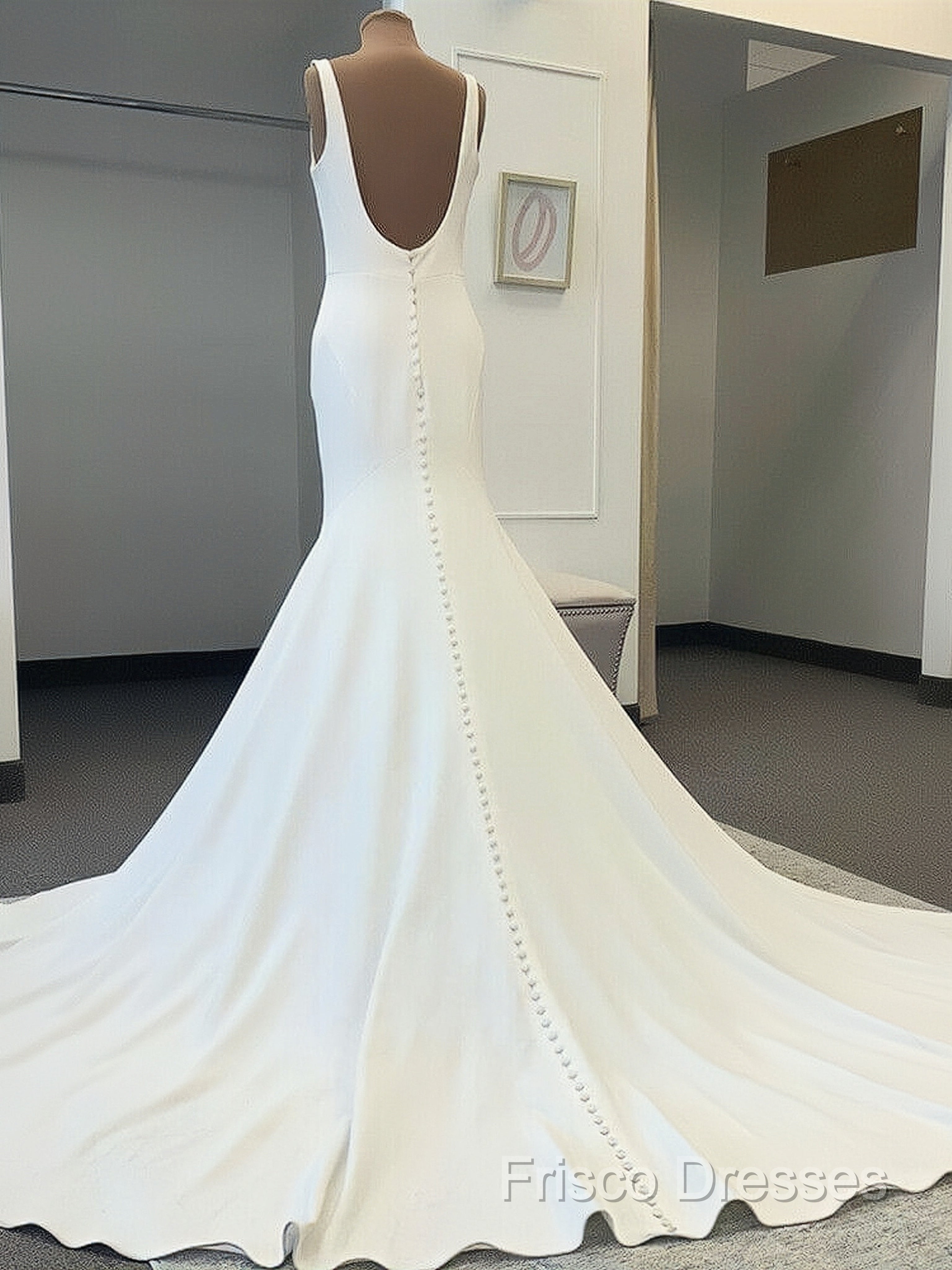 Spandex Straps Sweep Train Trumpet Mermaid Wedding Dress Secondary image