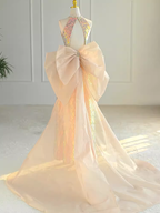Sparkle A Line Scoop Neckline Sequin Pink Long Prom Dress