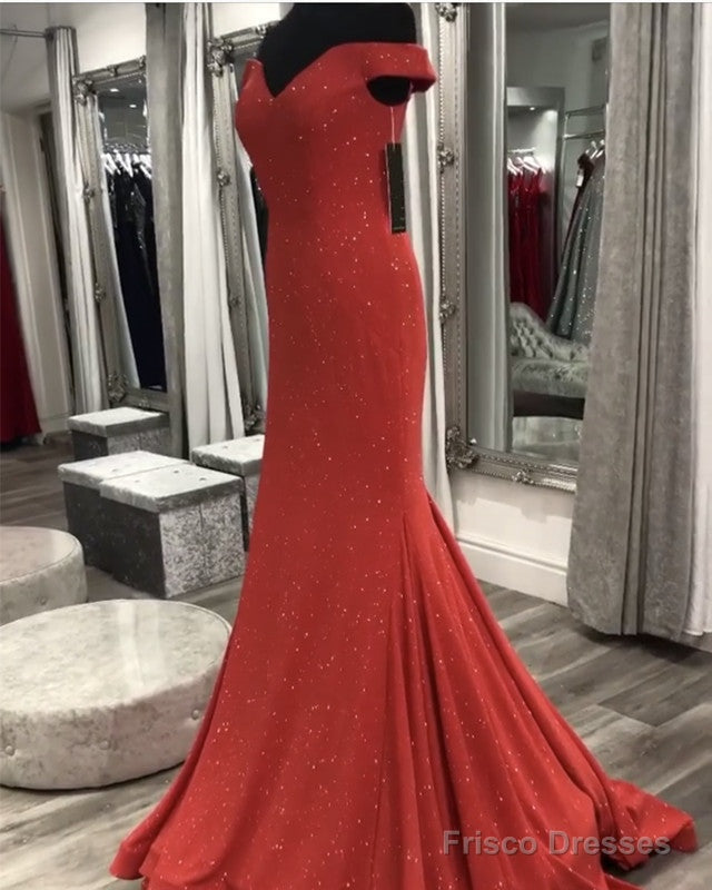 Sparkle Mermaid Off The Shoulder Prom Dresses Main image