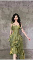 Sparkle Ruffle Formal Prom Dress Causal Birthday Dress Dance Party Dress