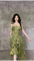 Sparkle Ruffle Prom Dresses Causal Birthday Dresses Dance Party Dress