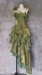 Sparkle Ruffle Formal Prom Dress Causal Birthday Dress Dance Party Dress