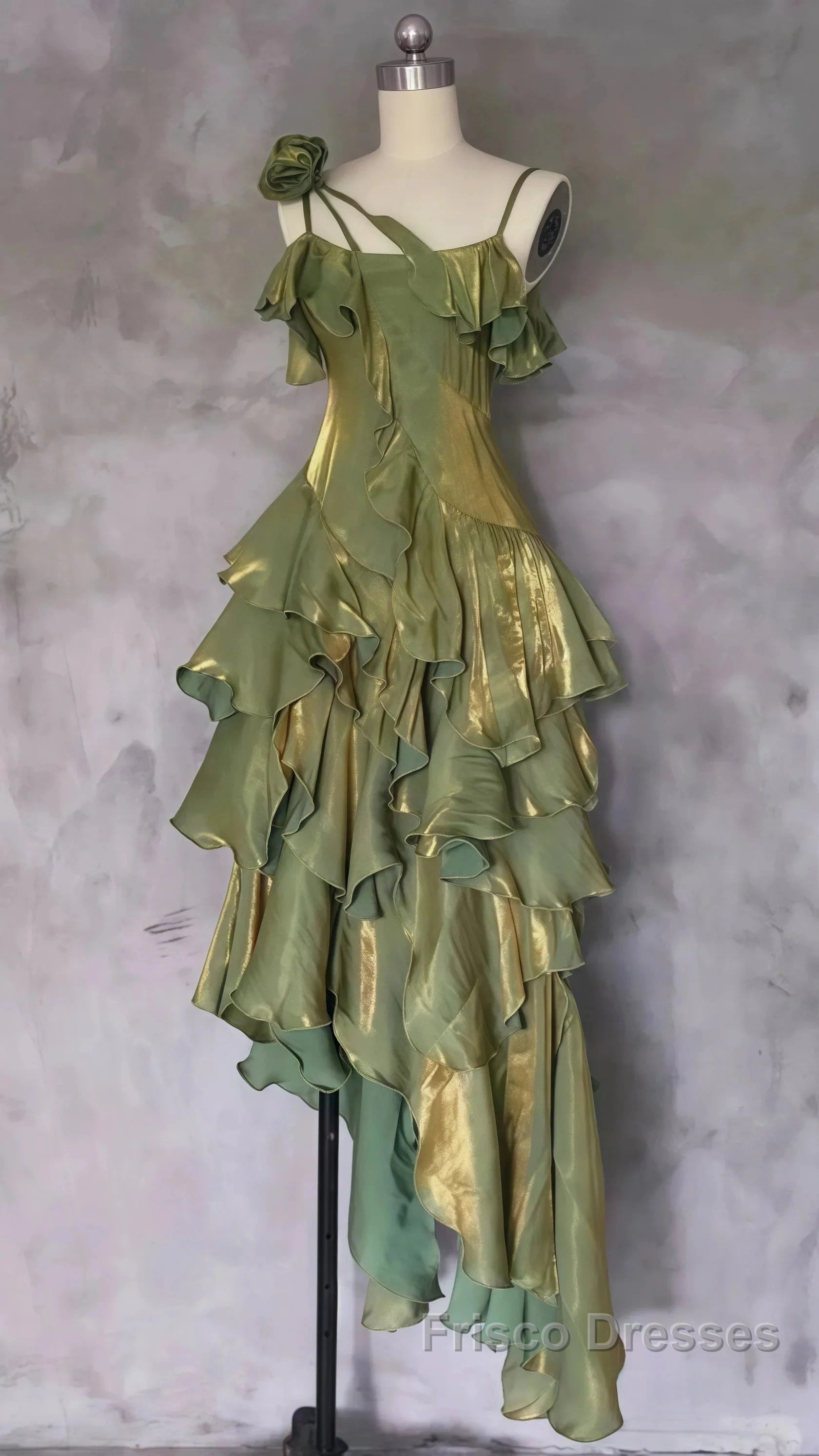 Sparkle Ruffle Formal Prom Dress Causal Birthday Dress Dance Party Dress
