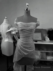 Sparkle Sequin Bling Bling Off The Shoulder  Wedding Dress