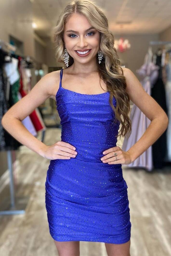 Sparkles Tight Royal Blue Short Homecoming Dress Main image