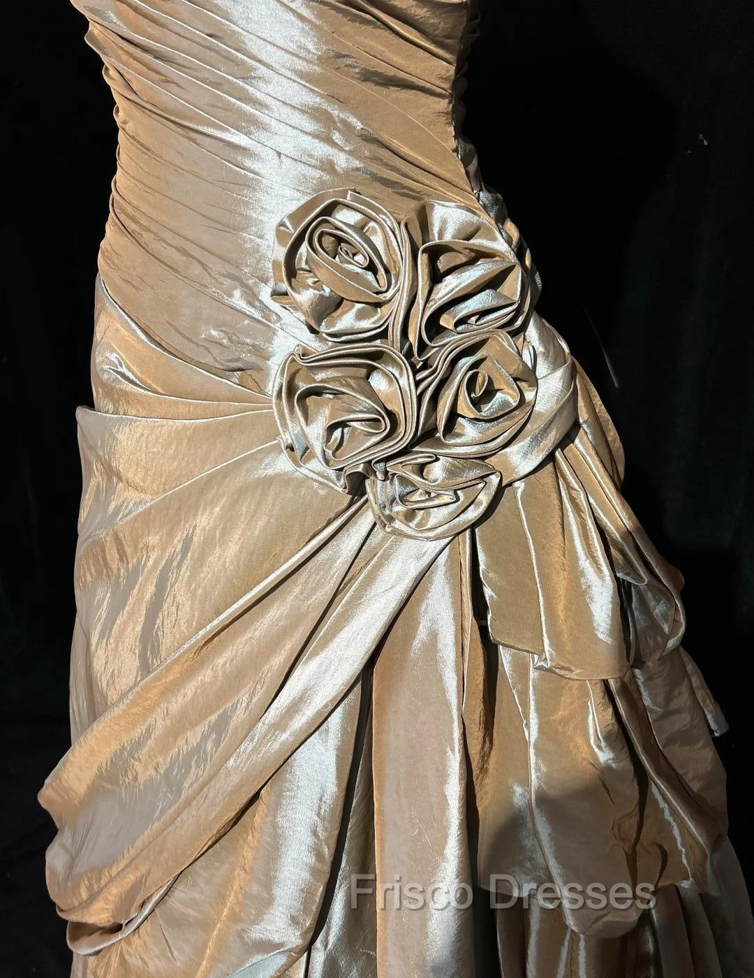 Sparkling A-Line V-Neck Satin Backless Long Formal Prom Dress Formal Evening Dress Graduation Formal Prom Dress