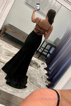 Sparkly Black Mermaid Long Prom Dress with Sequins