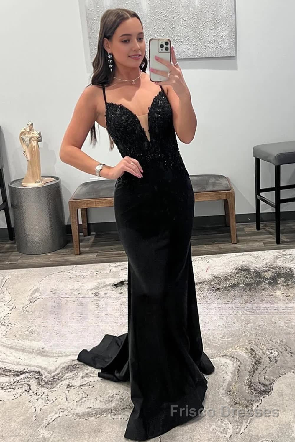 Sparkly Black Mermaid Long Prom Dress with Sequins Main image