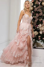 Sparkly Black Off The Shoulder Tiered Corset Prom Dress