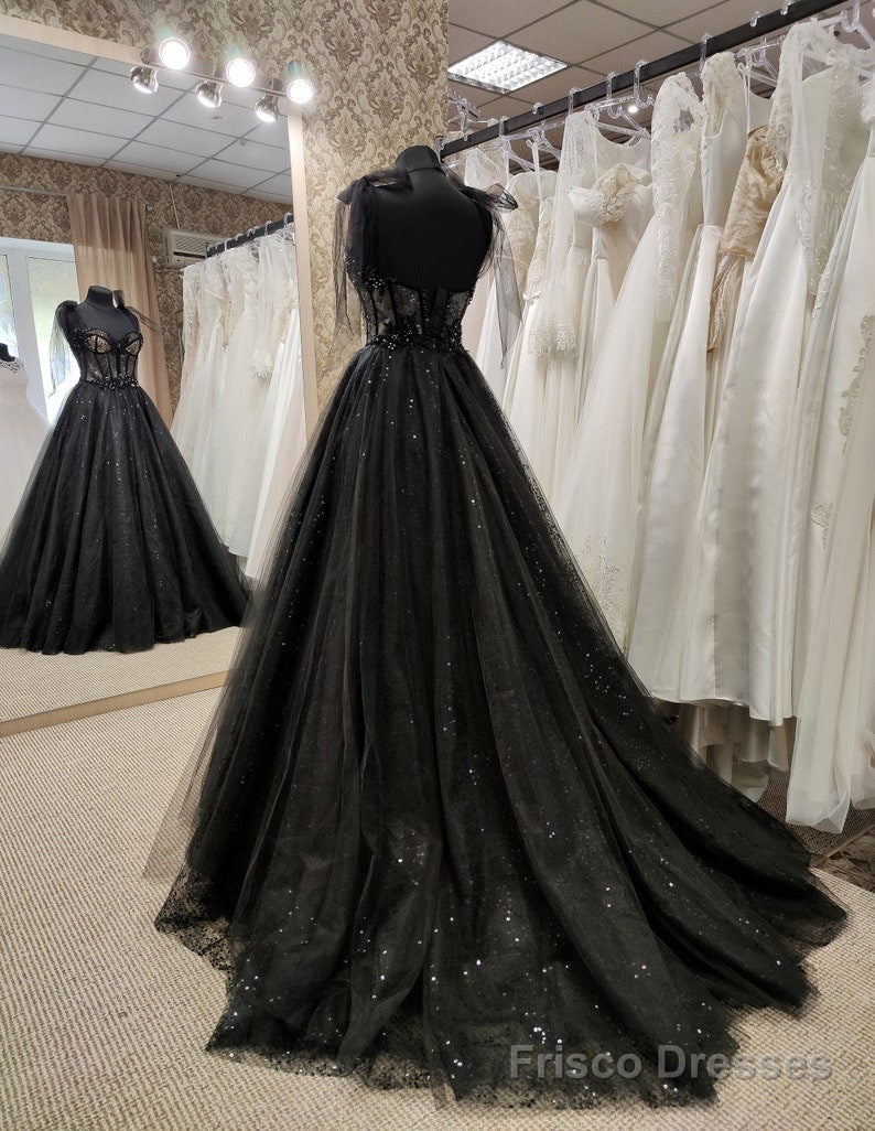 Sparkly black prom dress night corset neckline fairy tale tulle prince Frisco Dresses Sparkly black prom dress night corset neckline fairy tale tulle prince Frisco Dresses