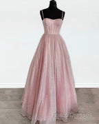 Sparkly Corset Formal Prom Dress Long Sweetheart Spaghetti Straps