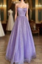 Sparkly Corset Formal Prom Dress Long Sweetheart Spaghetti Straps
