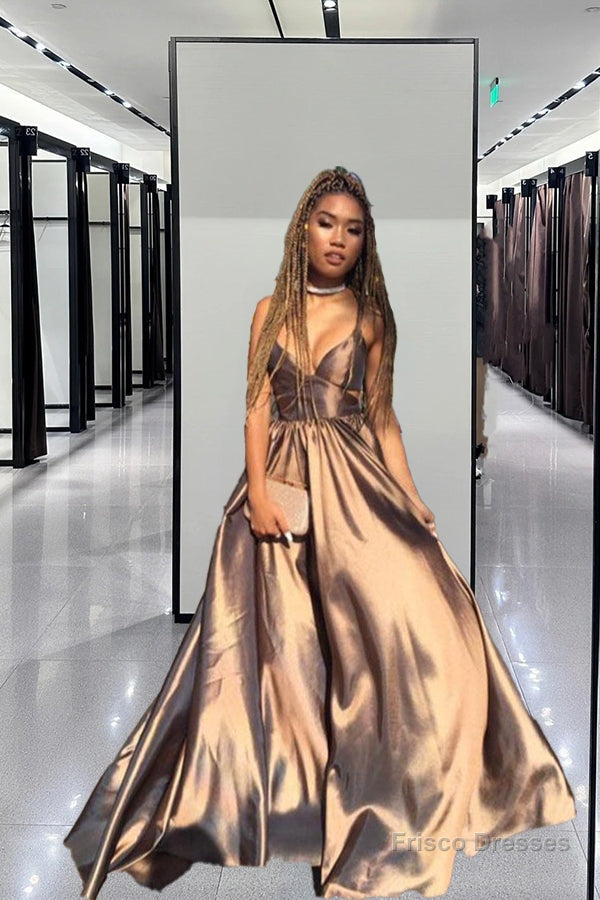 Sparkly Flowy Long V-neck Prom Dress Prom Gowns Secondary image