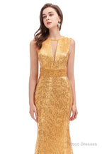 Sparkly Mermaid Long Open Back Sleeveless Prom Dresses