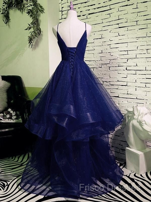 Sparkly Navy Blue Tulle Long Formal Prom Dress Formal Dress