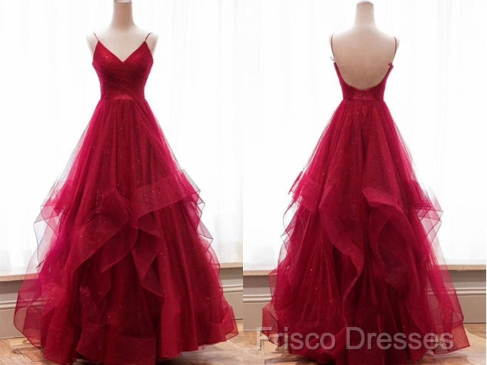 Sparkly Formal Prom Dress V Neckline, Long Homecoming Dress, Formal Dress