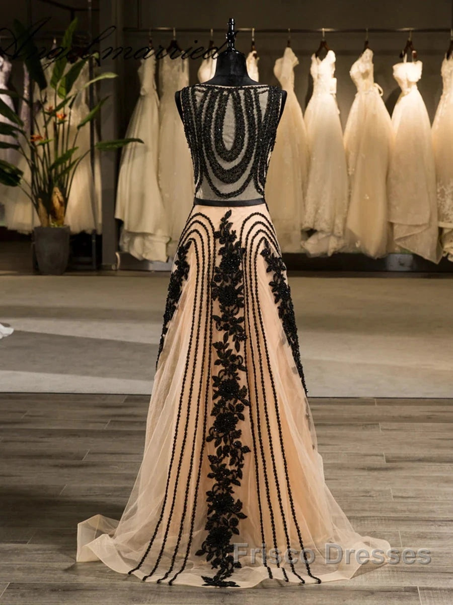 Special A-Line/Princess Crew Sleeveless Applique With Beading Organza Floor-Length Wedding Dress Secondary image