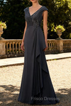Steel Grey Mermaid Ruffle Chiffon Mother of The Bride Dress