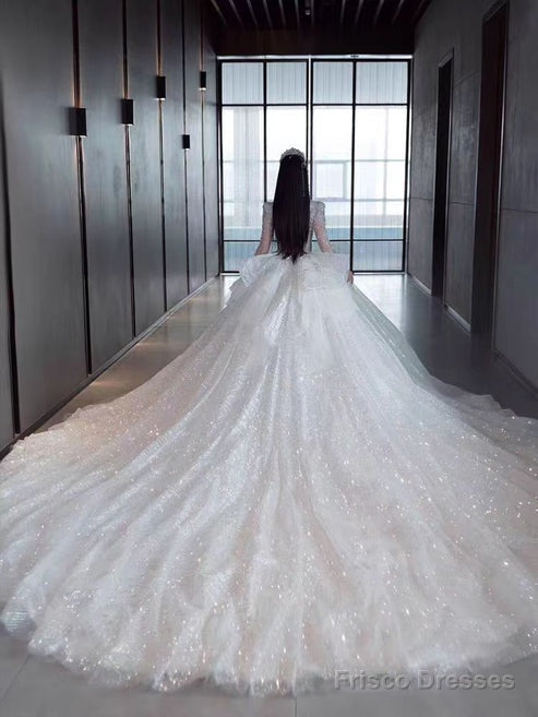 Strap Waist Pearl Sweetheart Collar Tulle Wedding Dress With Lace Elegant Beautiful Secondary image