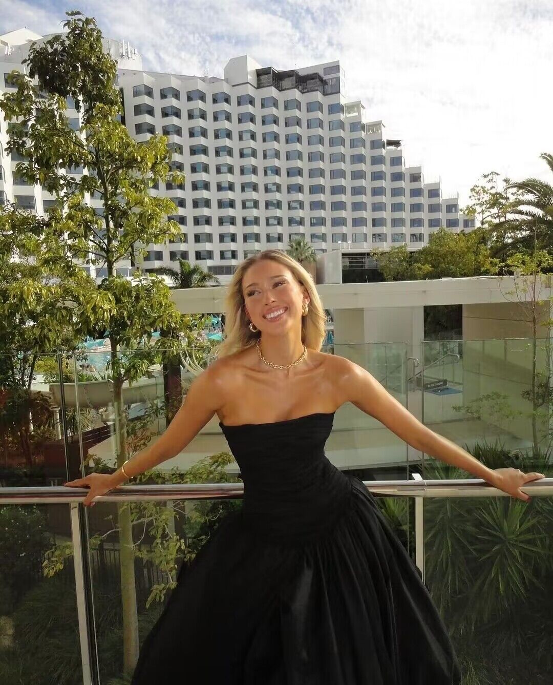 Strapless Black A Line Long Prom Dresses With Slit Secondary image