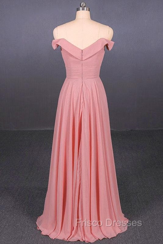 Strapless Floor Length Chiffon Pink Formal Prom Simple A Line Bridesmaid Dress Secondary image