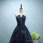Strapless Long Tulle Ball Gowns Evening Dresses With Sequins