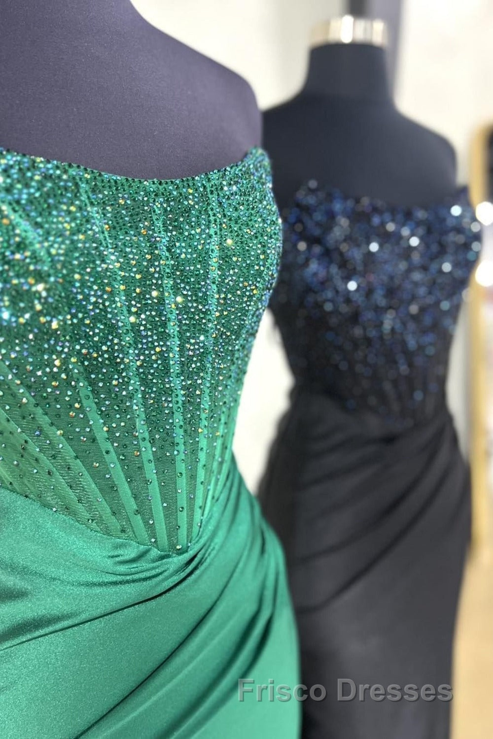Strapless Mermaid Beaded Long Formal Prom Dress With Slit Secondary image