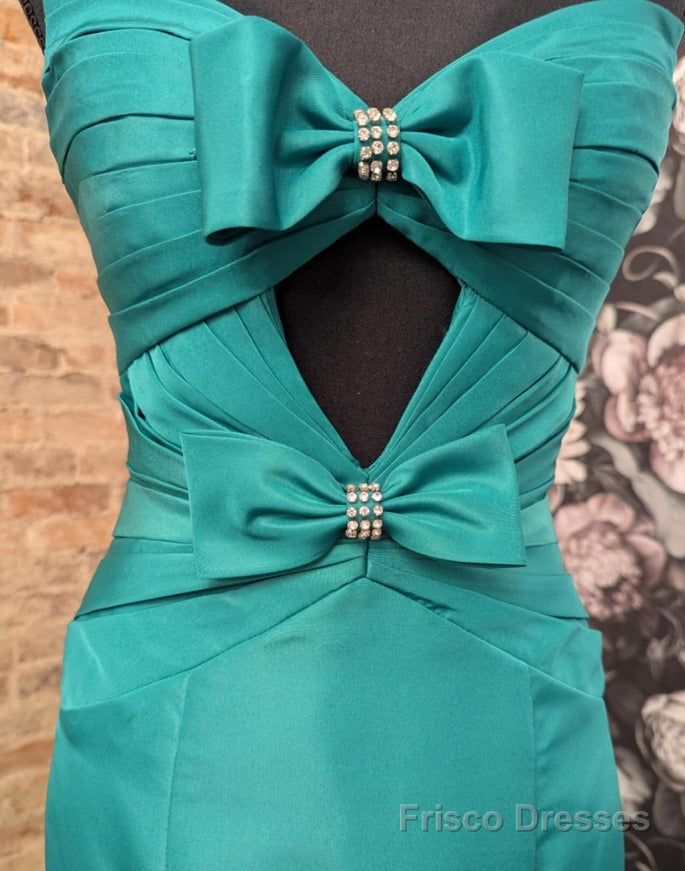 Strapless Mermaid Long Prom Dresses with Bow and Keyhole Secondary image