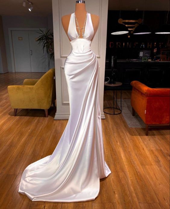 White Prom Dress, Sexy Prom Dresses, Long Evening Dress Main image