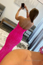 Strapless Sequins Black Mermaid Prom Dress