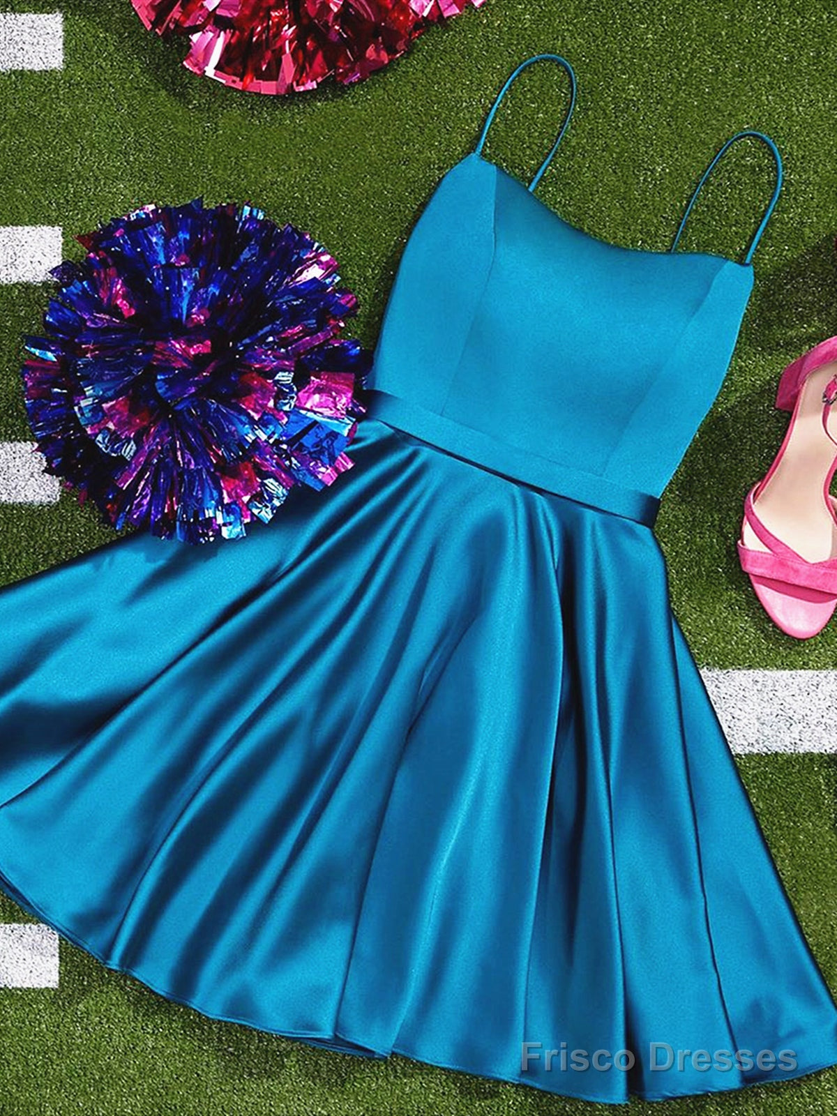 Strapless Short Blue Prom Dresses, Short Strapless Blue Formal Homecoming Graduation Dresses Main image