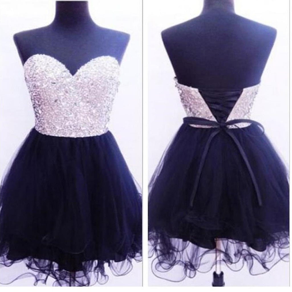 strapless sweetheart mini freshman for teens sparkly cute homecoming prom gowns dress Main image