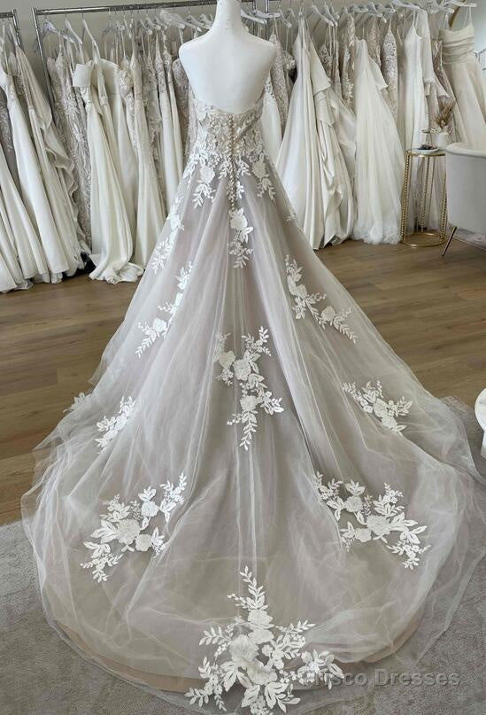 Strapless Tulle/Lace Beach Wedding Dresses