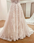 Straps A-Line Lace Wedding Dress