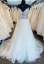 Straps A-Line Tulle/Lace Wedding Dress With Beading