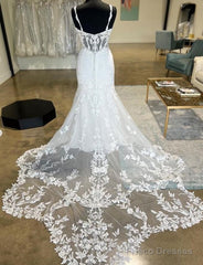 Straps Mermaid Tulle/Lace Wedding Dress