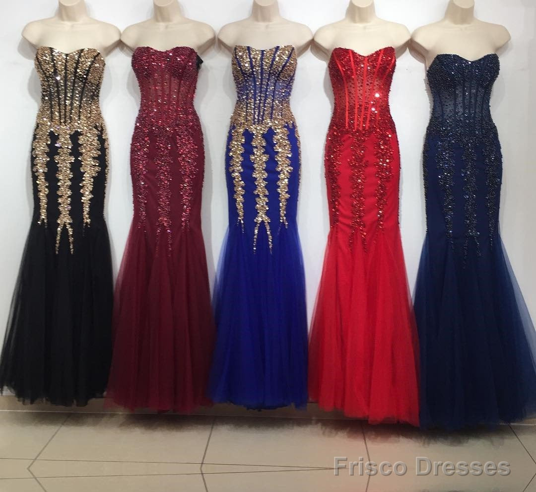 Stunning Beading Sweetheart Bodice Corset Mermaid Evening Dresses Pageant Gowns Main image