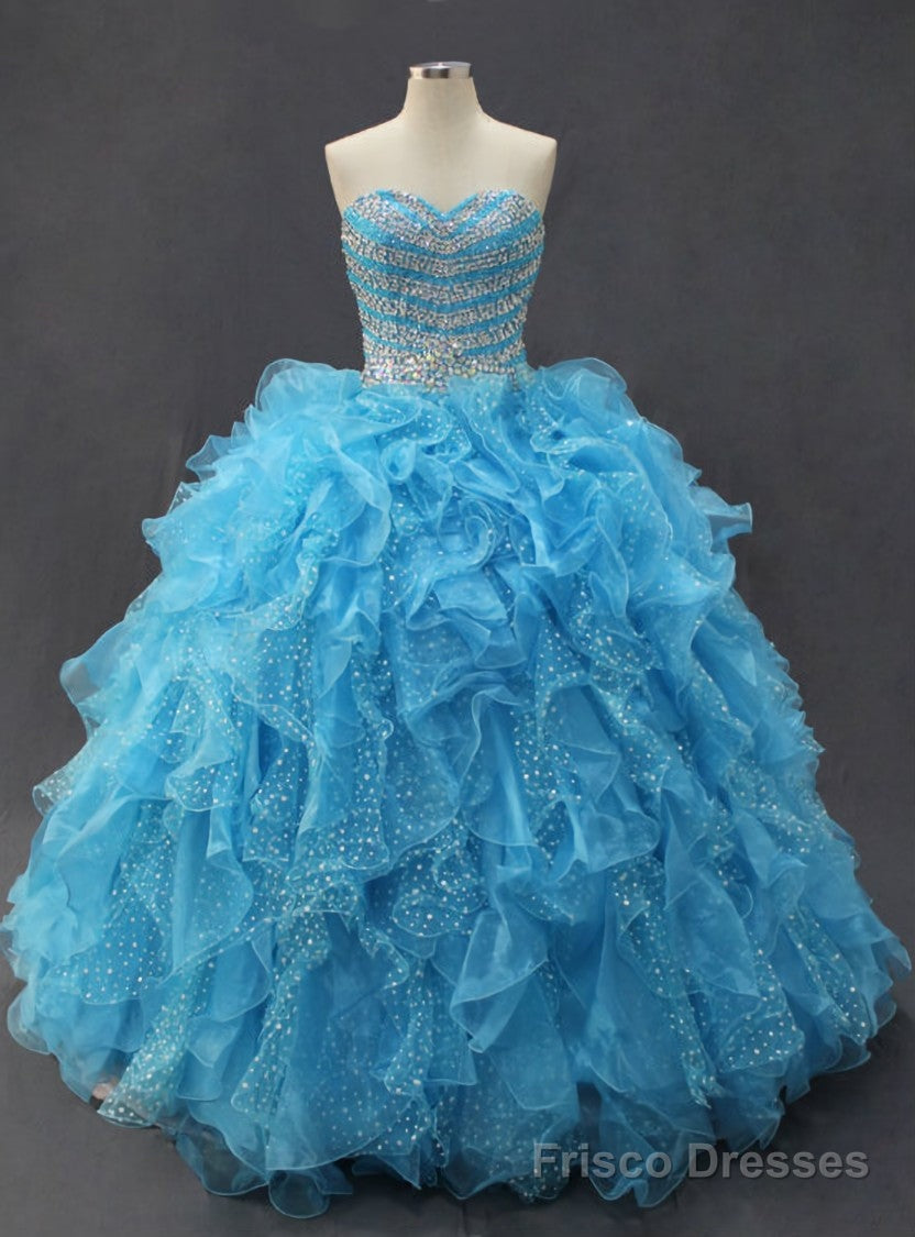 Stunning Blue Ball Gown Organza Sweetheart Quinceanera Dresses Main image