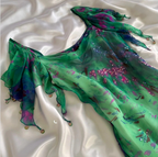 Stunning Green Double-Layered Flying Sleeves And Swaying Neck Chiffon Prom Dress