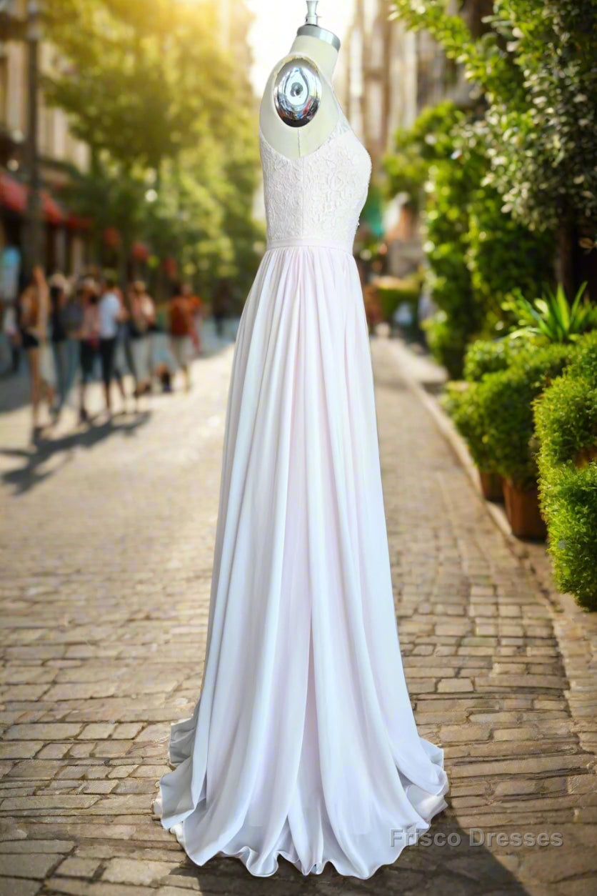 Stunning Halter Floor Length Lace/Chiffon Bridesmaid Dresses Secondary image
