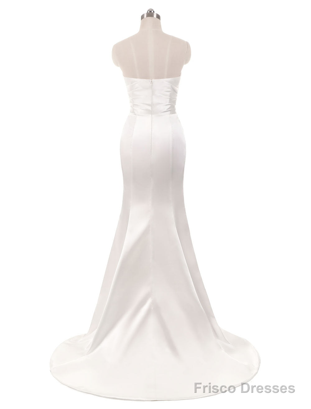Stunning Ivory Wedding Dresses Strapless Mermaid Evening Dresses V Neck Sleeveless Split Beach Bridal Gown With Court Train
